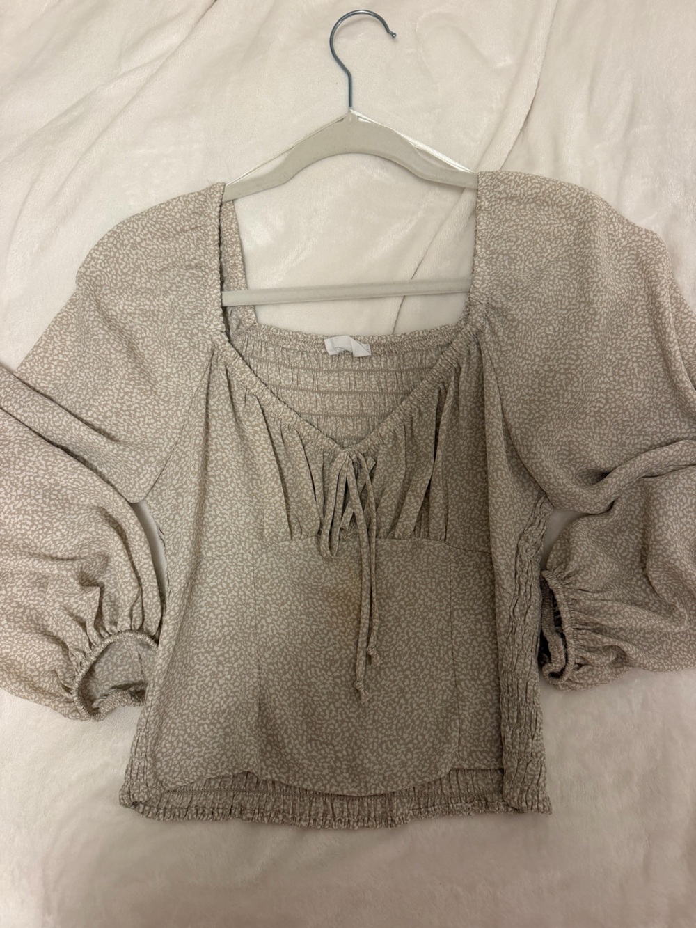 Sienna Sky Neutral Printed Peasant Blouse